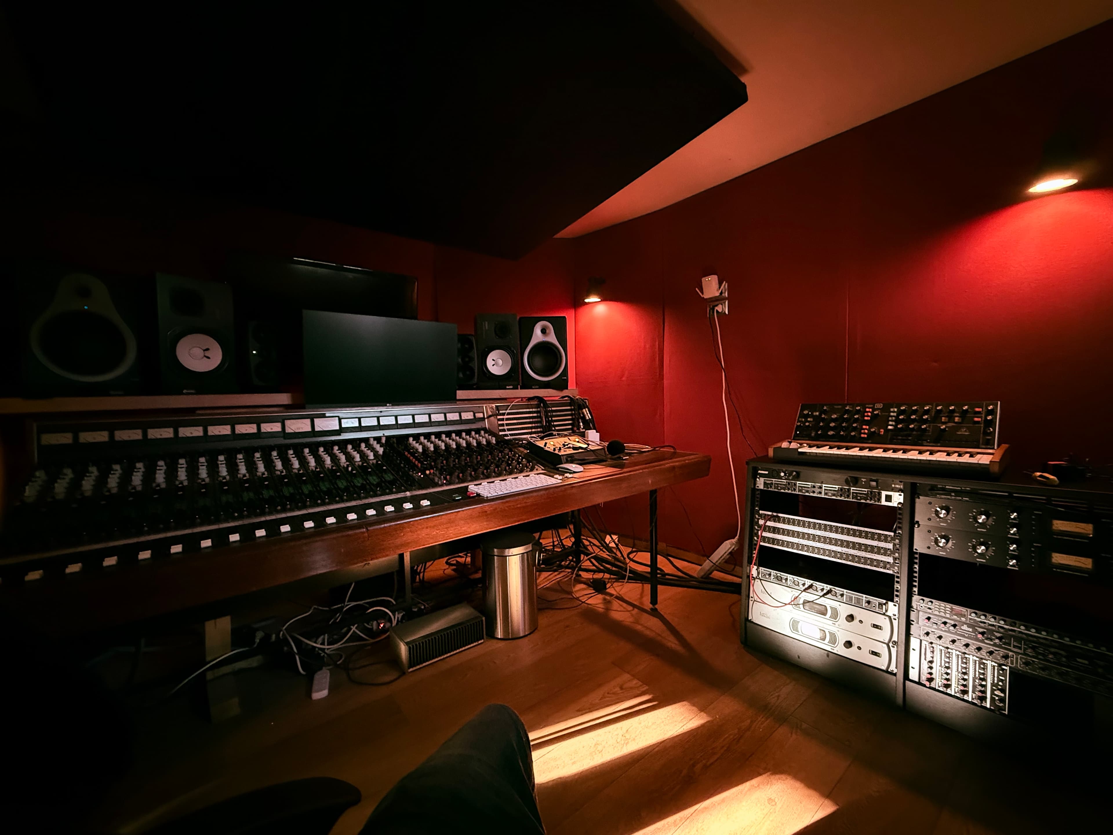The control room of The Basement Studio
